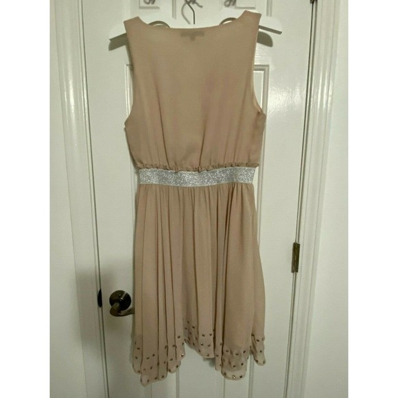 Lucca Couture Sleeveless Mini Dress Large Dusty Rose embellished w metal studs - Picture 3 of 9